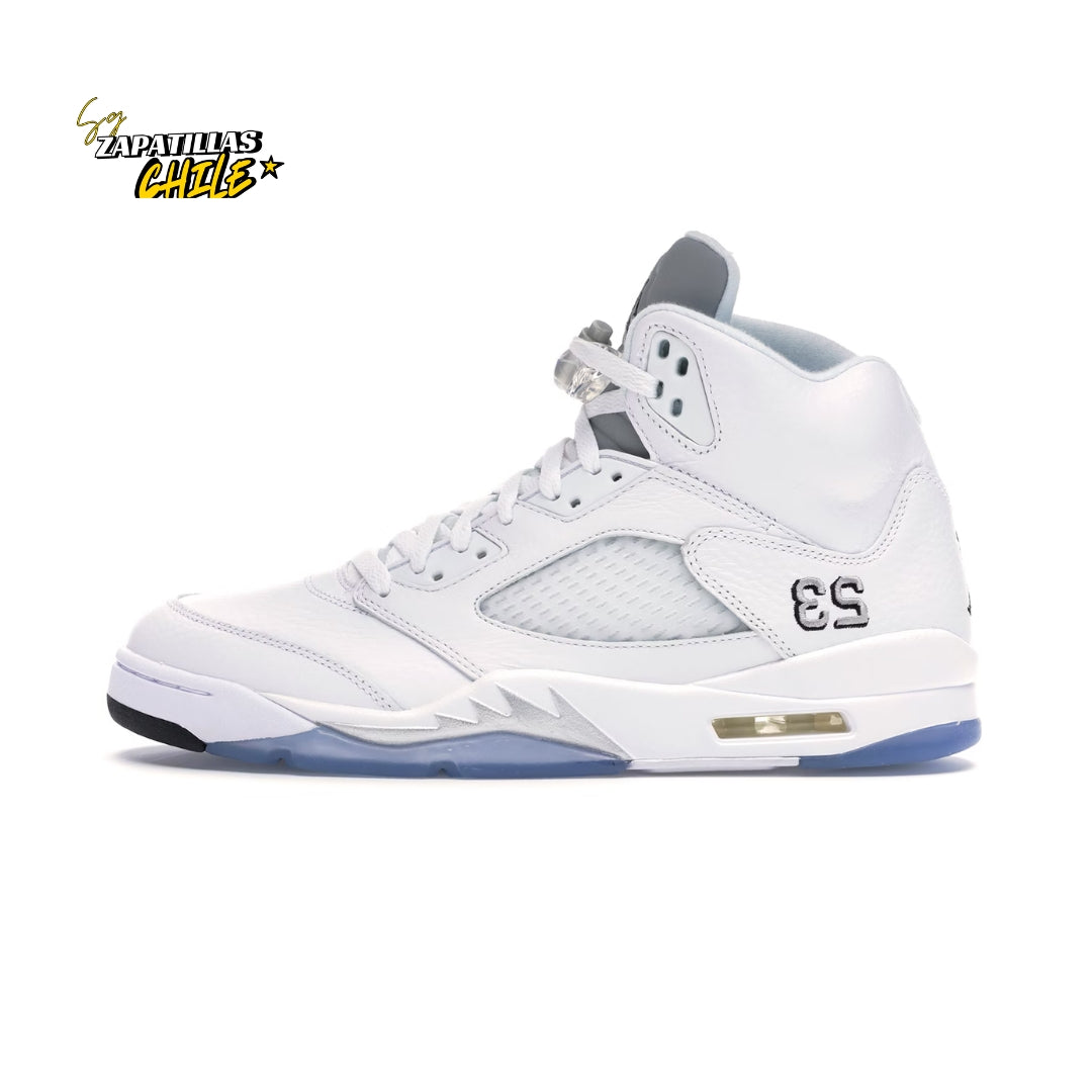 Jordan Retro 5 Metallic White