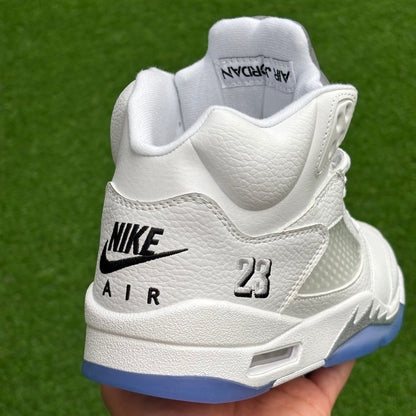 Jordan Retro 5 Metallic White