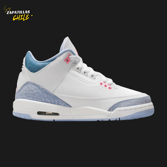 Jordan Retro 3 White and Cobalt Bliss